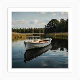 Boat In The Water Hygge Art Print Art Print