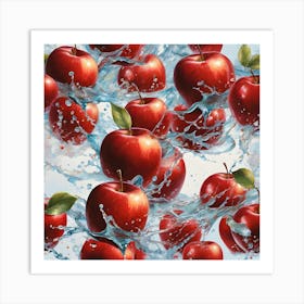 Splashing Apples Art Print