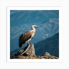 Vulture Perched On Rock Poster