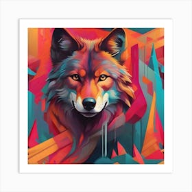 Abstract Wolf Painting 2 Art Print