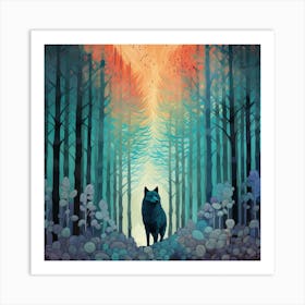 Wolf In The Woods 1 Art Print