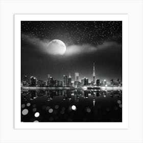 Toronto Skyline At Night 1 Art Print