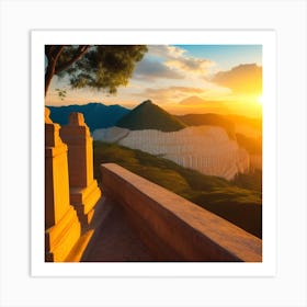 Sunset Over The Mountains 1 Art Print