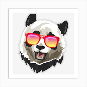 Panda Sunglasses Cute Panda Bear Sunglasses Art Print