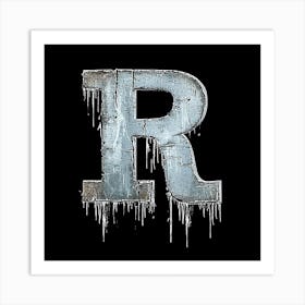 Letter R Made of Iron Art Print