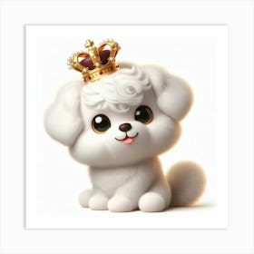 Poodle With Crown 1 Art Print