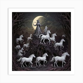 Unicorns In The Forest 4 Art Print