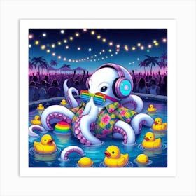 Octave rave octopus Art Print