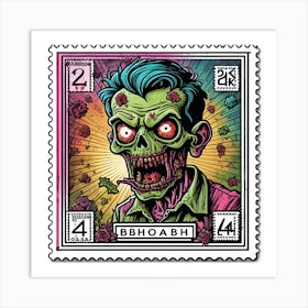 Zombie Fantasy Horror Poster Art Art Print