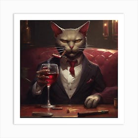 Cat father Art Print