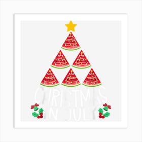 Watermelon Tree Christmas In July Summer Vacation Art Print