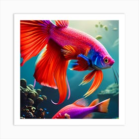 Brightly Colored Betta Fish 1 Art Print