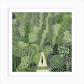 Yayoi Kusama Inspired Art Moss Green Pop Art Print Art Print