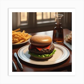 Burger And Fries 16 Art Print