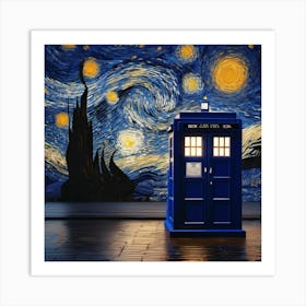 Tardis van gogh Art Print