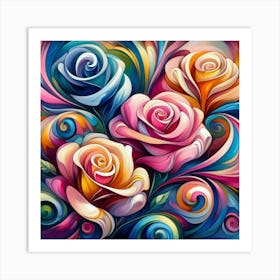 Colorful Roses 8 Art Print