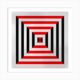 Red And Black Square Art Print