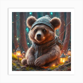 Bear In The Woods Art Print