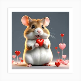 Valentines Hamster 6 Art Print