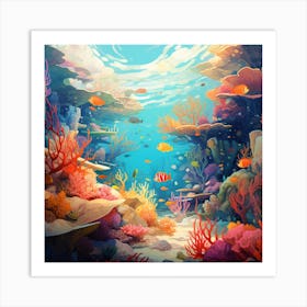 Underwater Coral Reef Art Print