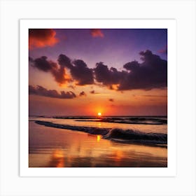 Sunset On The Beach 248 Art Print