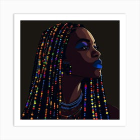 African Girl With Colorful Braids Art Print