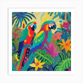 Parrots In The Jungle 8 Art Print