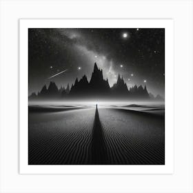 Lone Figure In The Desert Art Print