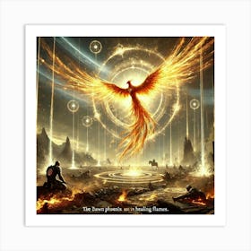 Dawn Phoenix Healing Flames Converted Art Print