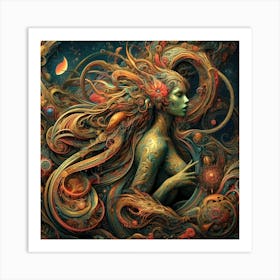 Psychedelic Woman 2 Art Print