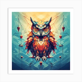 Abstract Owl Art Print