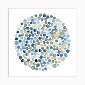 Blue Circles 35 Art Print