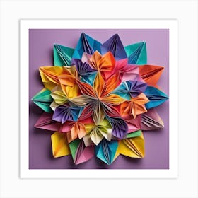 Flowers of stunning colors Origami Flower Art Print