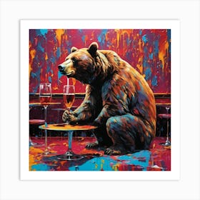 Bear At The Bar Art Print