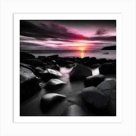 Sunset Over Rocks 10 Art Print