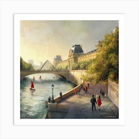 Paris Bridge Art Print