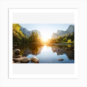 Sunrise At Yosemite SKASNFAI Canvas Wall Art Yosemite National Park: Mountain Sky Nature Landscape Painting Artwork Framed Bedroom Home Décor Art Print