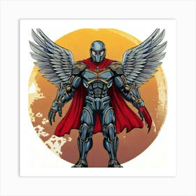 Firefly Battle Worn Cyborg Superhero With Steel Wings 80610 (2) Art Print