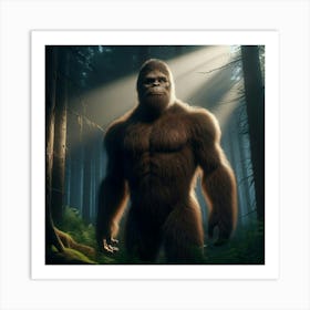 Bigfoot In The Forest Art Print