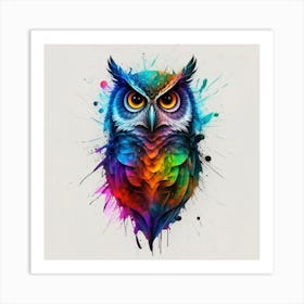 Colorful Owl Art Print