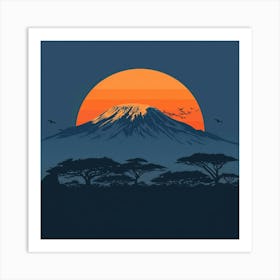 Sunset Over Mt Kilimanjaro Art Print