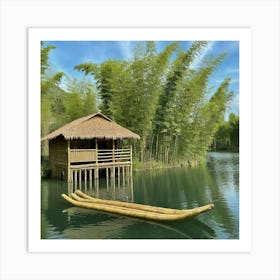 Hut On The Lake Art Print