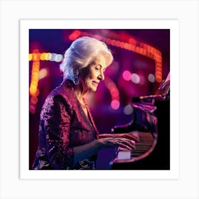 Firefly Soulful Elderly Pianist In A Neon Lit Nightclub 60146 (2) Art Print