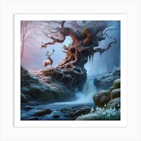 Deer In The Forest 9 Art Print