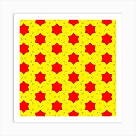 Pattern Red Star Texture Star Art Print