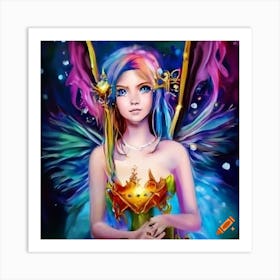 Craiyon 173342 An Anime Fairy Holding A Golden Crown Art Print