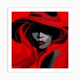 Woman In A Red Hat 1 Art Print