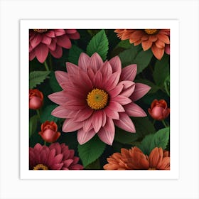 Default Create Unique Design Of Beautiful Flowers 3 Art Print