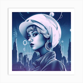 Futuristic Girl 3 Art Print