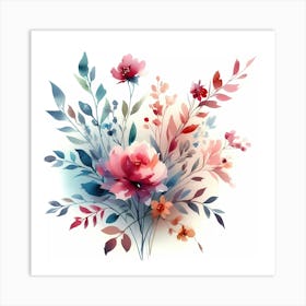 Watercolor Flowers 53 Art Print